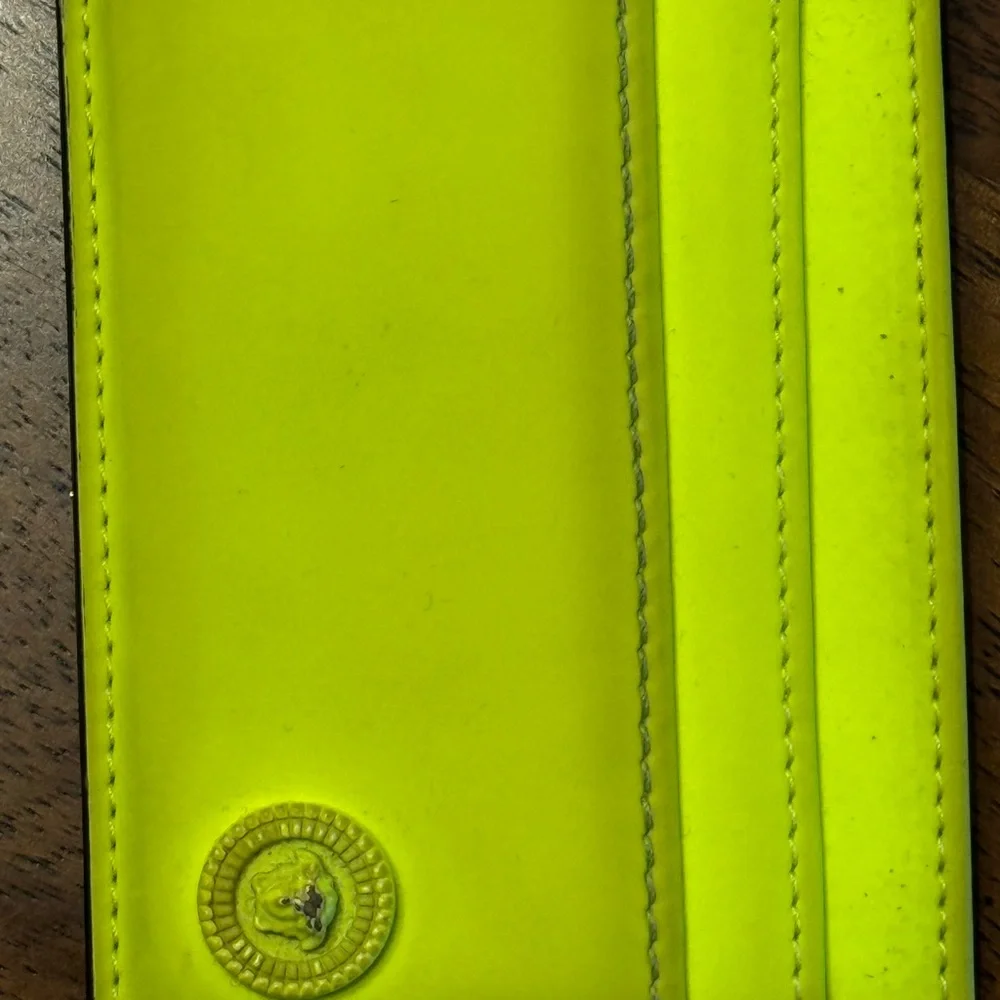 Versace Neon Yellow Card Holder - Picture 6 of 10